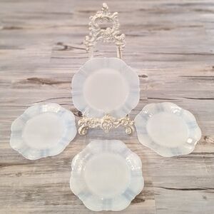 1930's Monax Opal Depression Glass Plates, MacBeth-Evans American Sweetheart